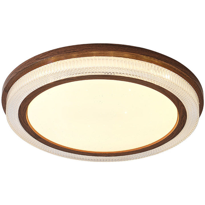 Traditionelle Vintage Acryl Eisen Texturierte Runde LED Deckenleuchte für Schlafzimmer 