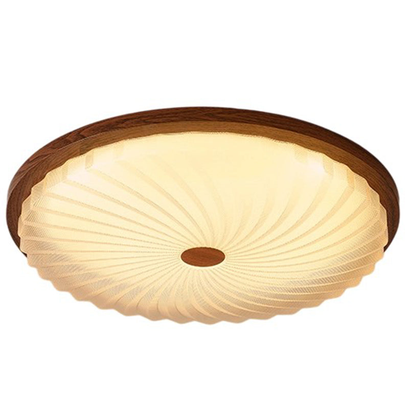 Traditionelle Vintage Acryl Eisen Texturierte Runde LED Deckenleuchte für Schlafzimmer 
