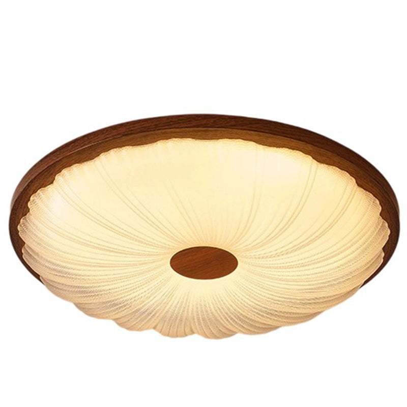 Traditionelle Vintage Acryl Eisen Texturierte Runde LED Deckenleuchte für Schlafzimmer 
