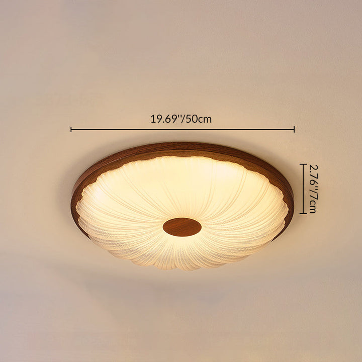 Traditionelle Vintage Acryl Eisen Texturierte Runde LED Deckenleuchte für Schlafzimmer 