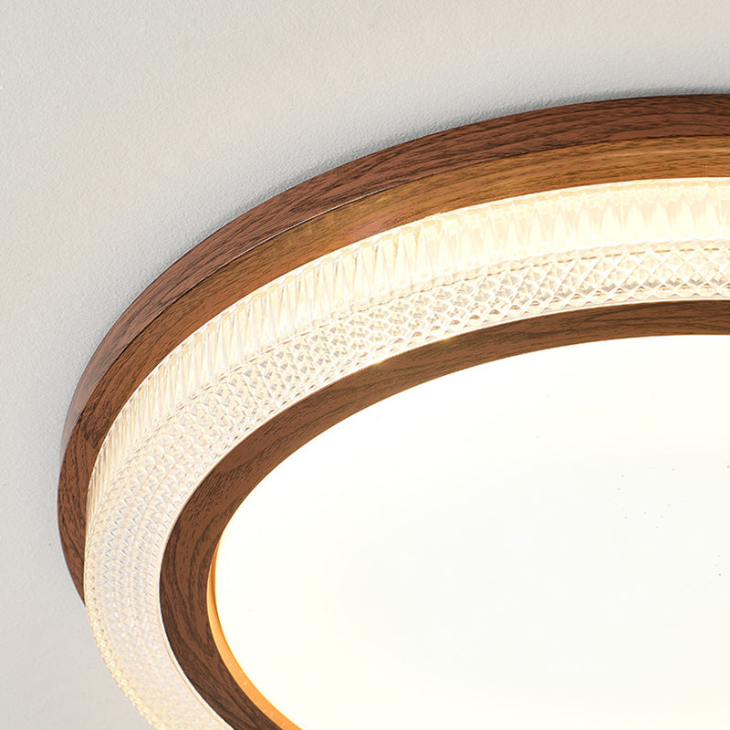 Traditionelle Vintage Acryl Eisen Texturierte Runde LED Deckenleuchte für Schlafzimmer 