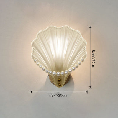 Modern Luxury Glass Iron Shell-Shaped Round 1-Light Wall Sconce Lamp For Living Room