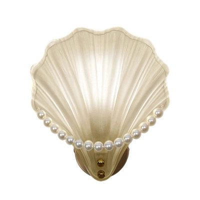 Modern Luxury Glass Iron Shell-Shaped Round 1-Light Wall Sconce Lamp For Living Room