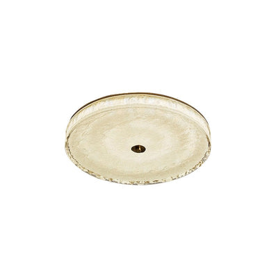 Contemporary Scandinavian Copper Stainless Steel Crystal Sand Round Cylinder LED Flush Mount Ceiling Light For Bedroom