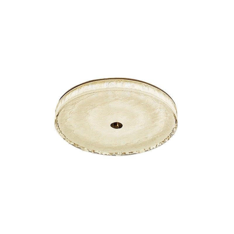 Contemporary Scandinavian Copper Stainless Steel Crystal Sand Round Cylinder LED Flush Mount Ceiling Light For Bedroom