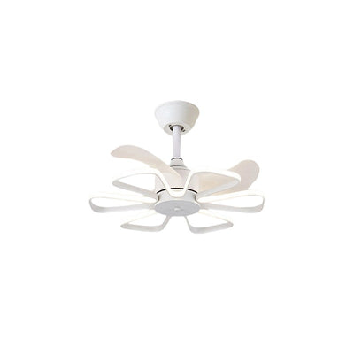 Modern Minimalist ABS Iron Fan-Shaped Round LED Downrods Ceiling Fan Light For Bedroom