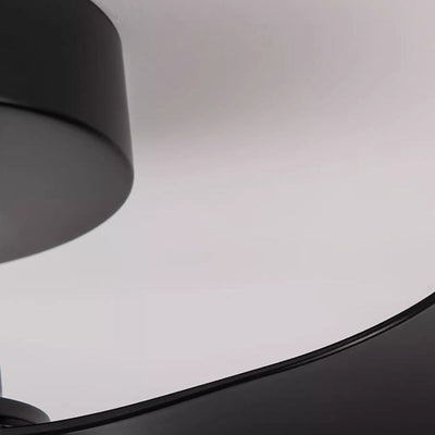 Modern Minimalist ABS Iron Fan-Shaped Round LED Downrods Ceiling Fan Light For Bedroom