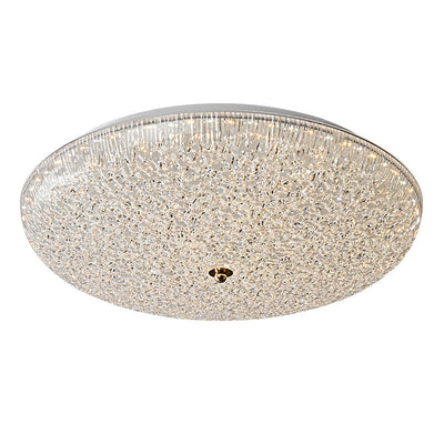 Contemporary Scandinavian Metal Acrylic Crystal Sand Semicircle LED Flush Mount Ceiling Light For Bedroom