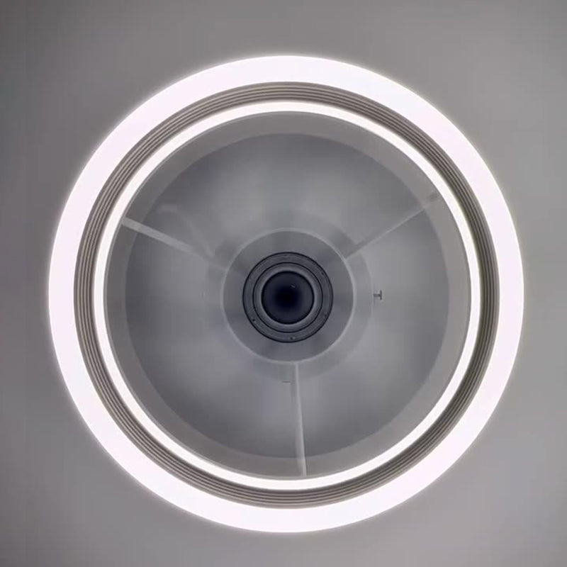 Ventilateur de plafond semi-encastré à LED rond en fer acrylique ABS scandinave contemporain pour chambre 