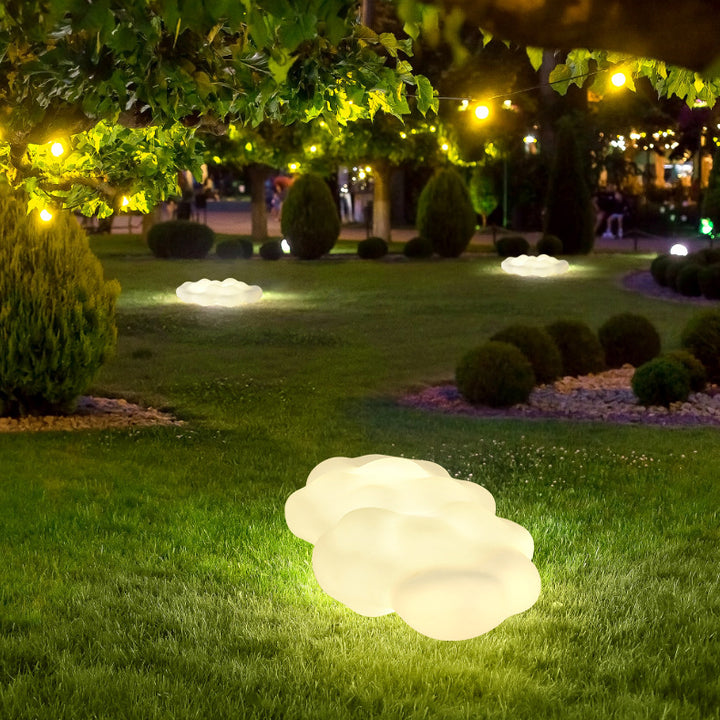 Lumière extérieure contemporaine en acier au carbone créatif en forme de nuage PE 2/3 lumières pour jardin 