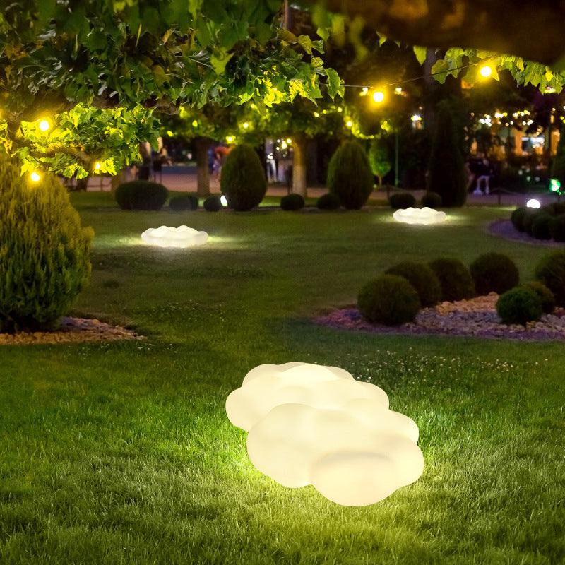 Lumière extérieure contemporaine en acier au carbone créatif en forme de nuage PE 2/3 lumières pour jardin 
