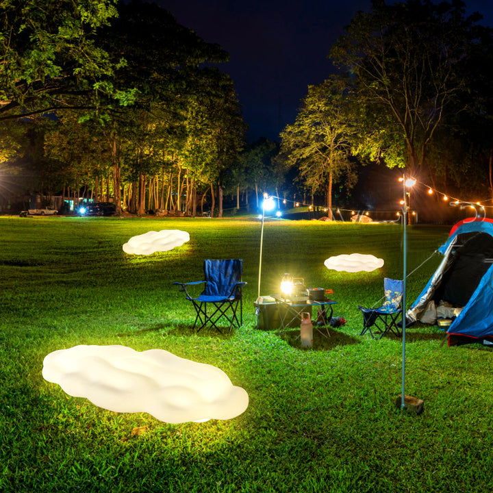 Lumière extérieure contemporaine en acier au carbone créatif en forme de nuage PE 2/3 lumières pour jardin 