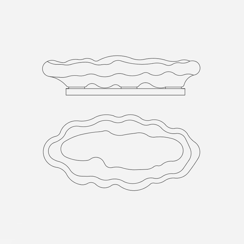 Lumière extérieure contemporaine en acier au carbone créatif en forme de nuage PE 2/3 lumières pour jardin 