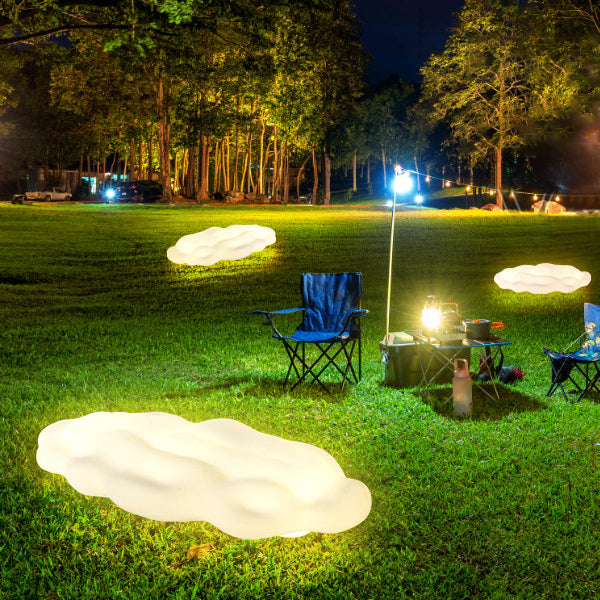 Lumière extérieure contemporaine en acier au carbone créatif en forme de nuage PE 2/3 lumières pour jardin 