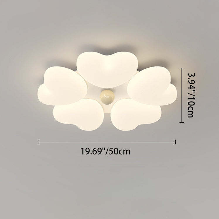 Zeitgenössische kreative Eisen-Creme herzförmige runde LED-Deckenleuchte für Schlafzimmer 