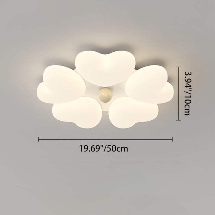 Zeitgenössische kreative Eisen-Creme herzförmige runde LED-Deckenleuchte für Schlafzimmer 