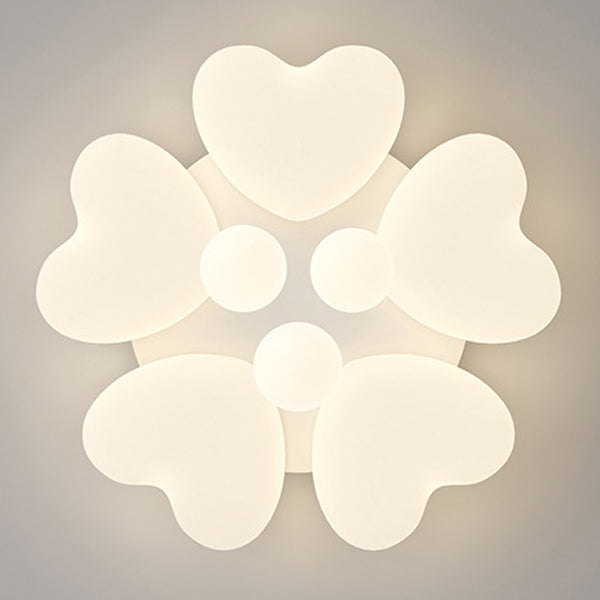 Zeitgenössische kreative Eisen-Creme herzförmige runde LED-Deckenleuchte für Schlafzimmer 
