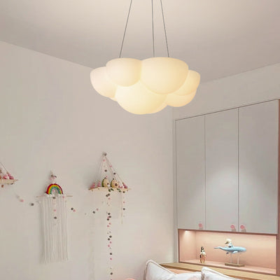 モダンミニマリストPEアイアンキャットパウウェーブLEDシャンデリア寝室用 