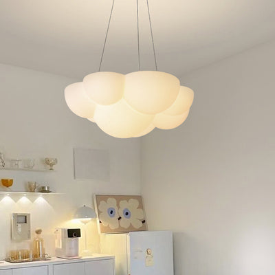 モダンミニマリストPEアイアンキャットパウウェーブLEDシャンデリア寝室用 