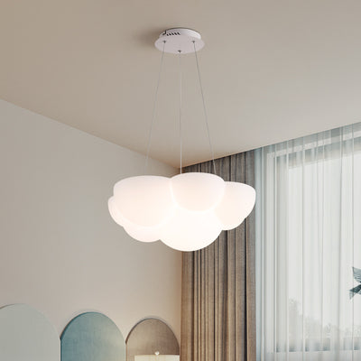 モダンミニマリストPEアイアンキャットパウウェーブLEDシャンデリア寝室用 