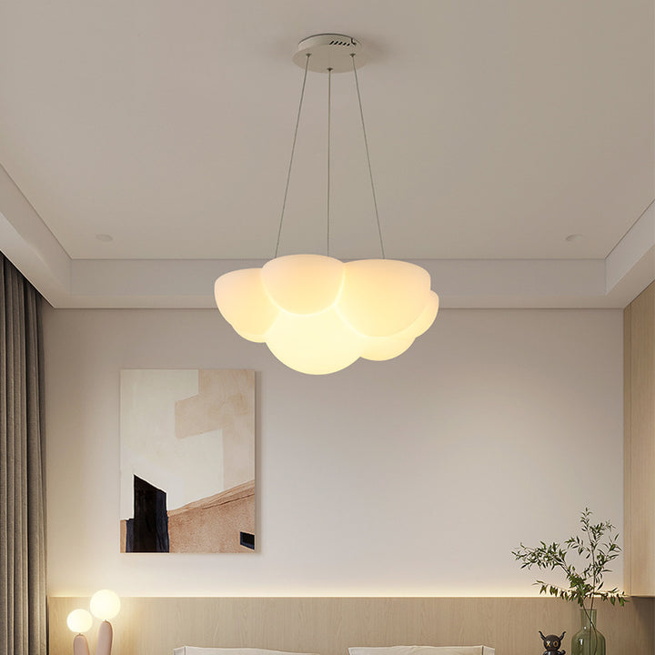 Modern Minimalist PE Iron Cat Paw Wave LED Chandelier For Bedroom