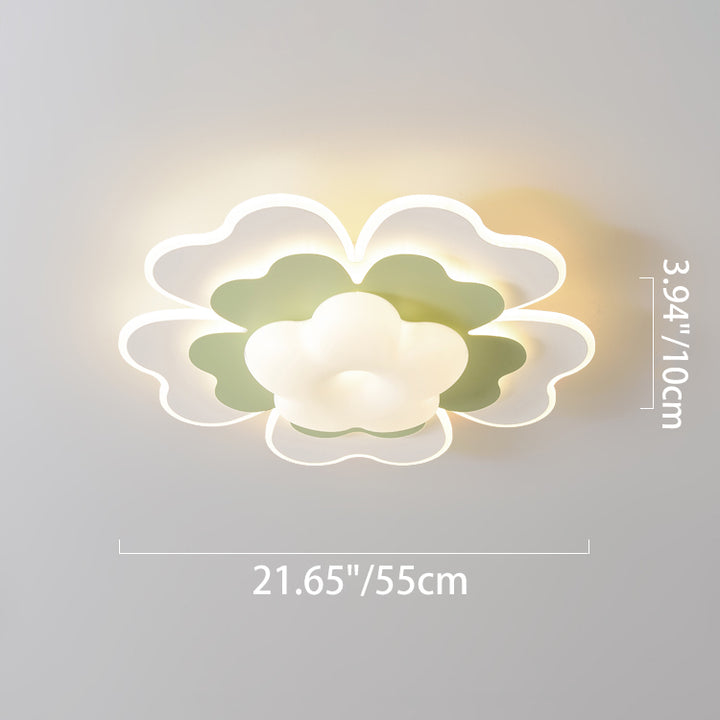 Contemporary Creative PE Iron Floral LED Flush Mount Ceiling Light For Bedroom