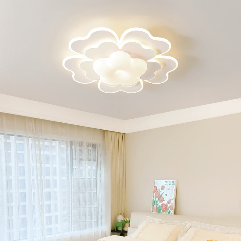 Moderna luz de techo empotrada LED de hierro floral creativa contemporánea para dormitorio 