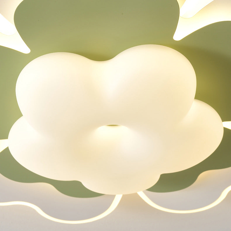 Moderna luz de techo empotrada LED de hierro floral creativa contemporánea para dormitorio 