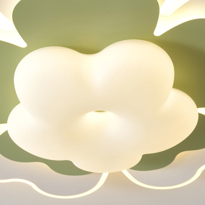 Moderna luz de techo empotrada LED de hierro floral creativa contemporánea para dormitorio 