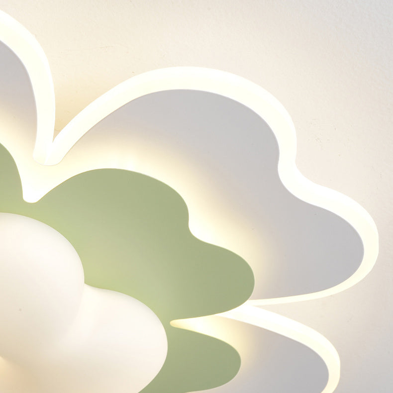 Moderna luz de techo empotrada LED de hierro floral creativa contemporánea para dormitorio 