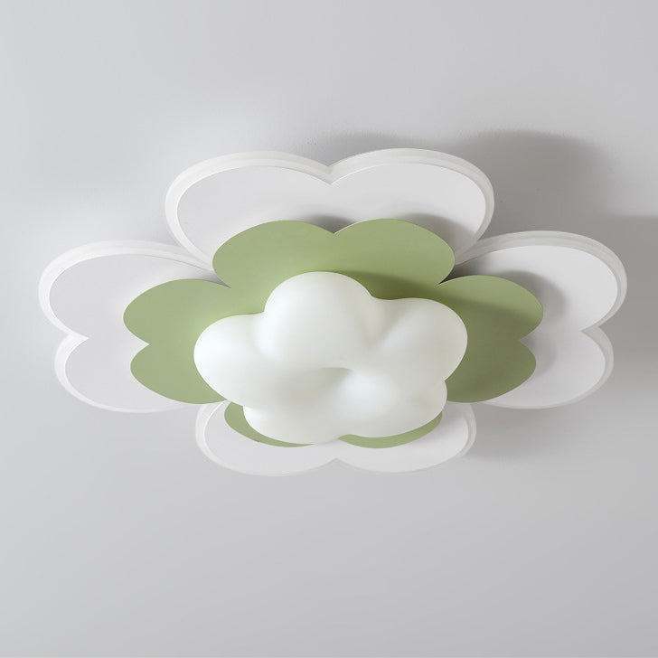 Moderna luz de techo empotrada LED de hierro floral creativa contemporánea para dormitorio 