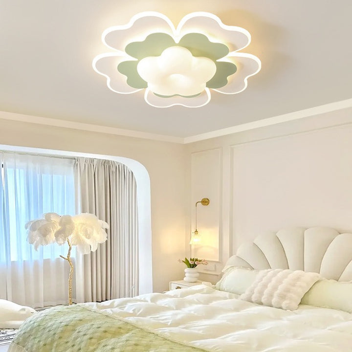 Contemporary Creative PE Iron Floral LED Flush Mount Ceiling Light For Bedroom