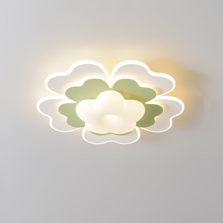 Moderna luz de techo empotrada LED de hierro floral creativa contemporánea para dormitorio 
