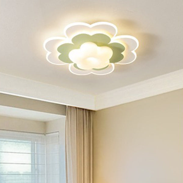 Moderna luz de techo empotrada LED de hierro floral creativa contemporánea para dormitorio 