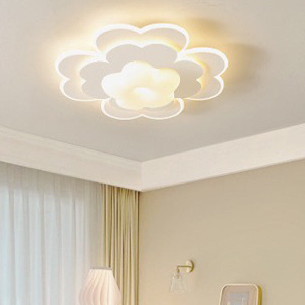 Moderna luz de techo empotrada LED de hierro floral creativa contemporánea para dormitorio 