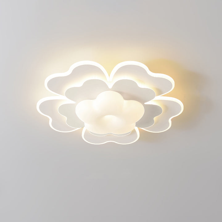 Moderna luz de techo empotrada LED de hierro floral creativa contemporánea para dormitorio 