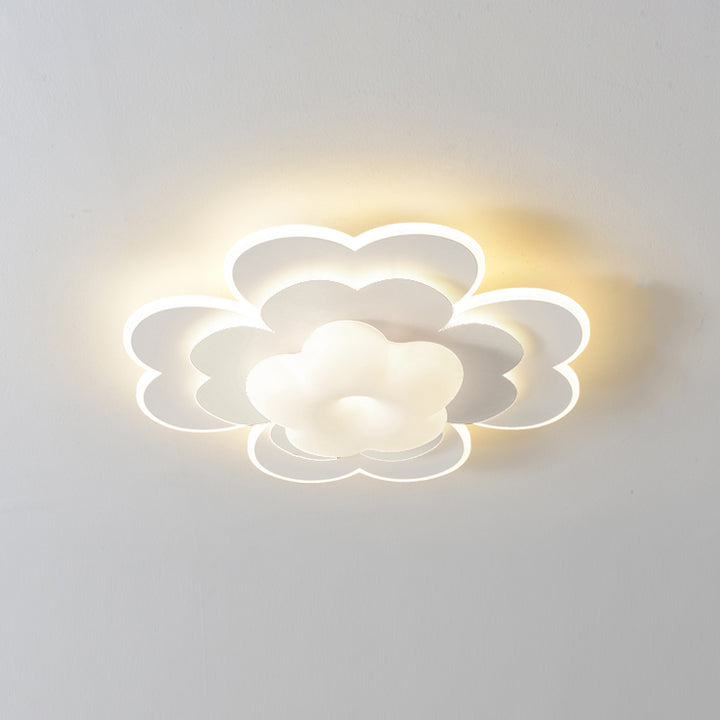 Moderna luz de techo empotrada LED de hierro floral creativa contemporánea para dormitorio 