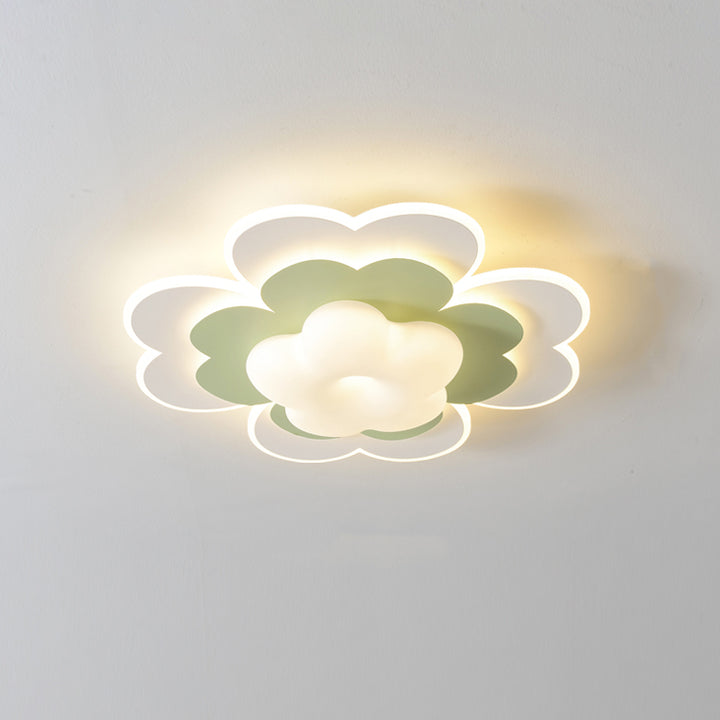 Moderna luz de techo empotrada LED de hierro floral creativa contemporánea para dormitorio 