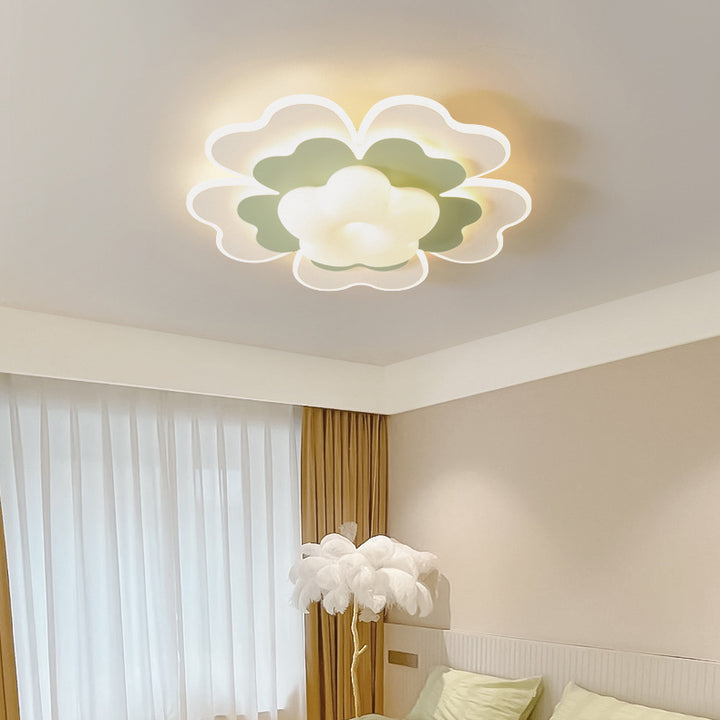Moderna luz de techo empotrada LED de hierro floral creativa contemporánea para dormitorio 