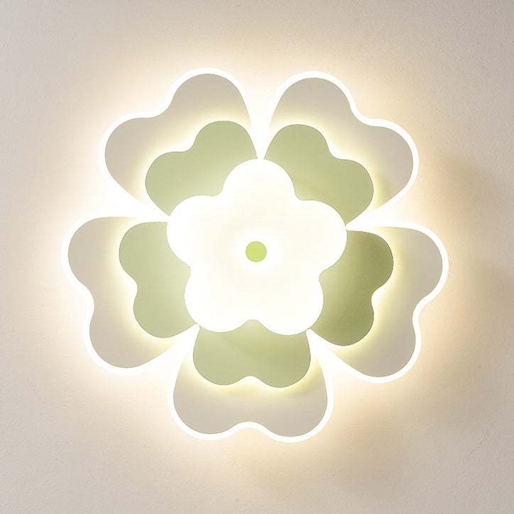 Moderna luz de techo empotrada LED de hierro floral creativa contemporánea para dormitorio 