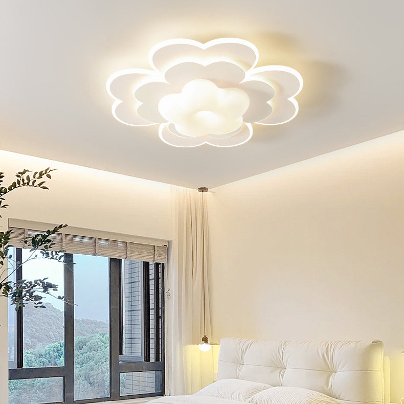 Moderna luz de techo empotrada LED de hierro floral creativa contemporánea para dormitorio 