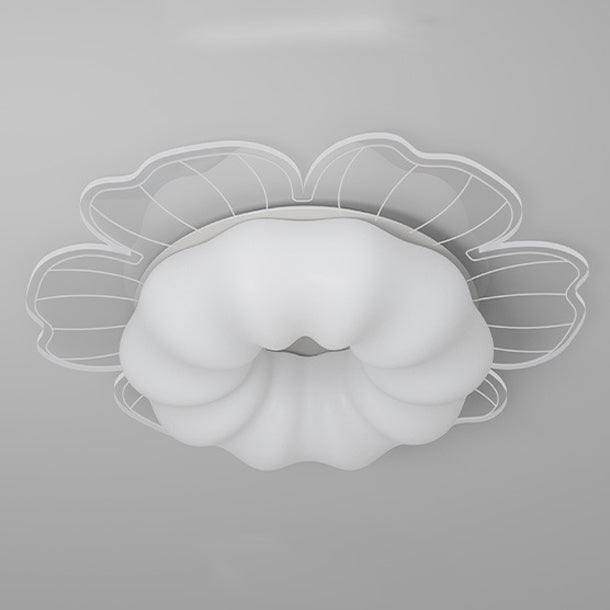 Contemporary Creative PVC Iron Floral Round LED Flush Mount Ceiling Light For Bedroom &amp; Living Room
