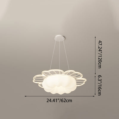 伝統的なフランスのPVCと鉄の花形ラウンドLEDシャンデリア、リビングルーム用 