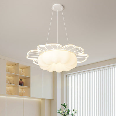 伝統的なフランスのPVCと鉄の花形ラウンドLEDシャンデリア、リビングルーム用 