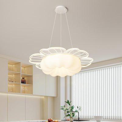 伝統的なフランスのPVCと鉄の花形ラウンドLEDシャンデリア、リビングルーム用 