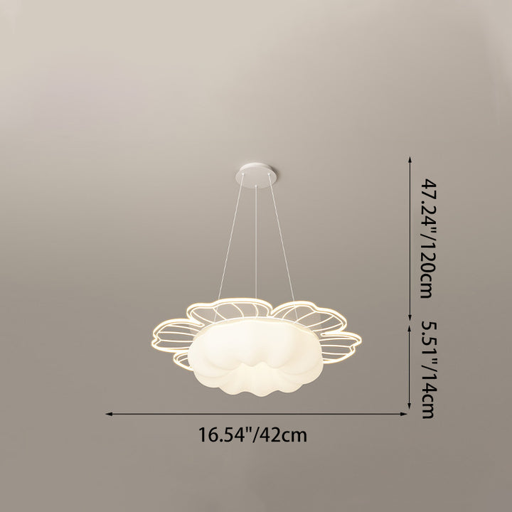 Traditional French PVC & Iron Floral Shape Round LED Chandelier For Living Room