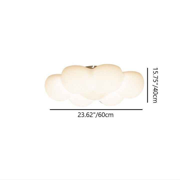 Contemporary Creative PE Iron Cloud-Shaped LED Flush Mount Ceiling Light For Bedroom