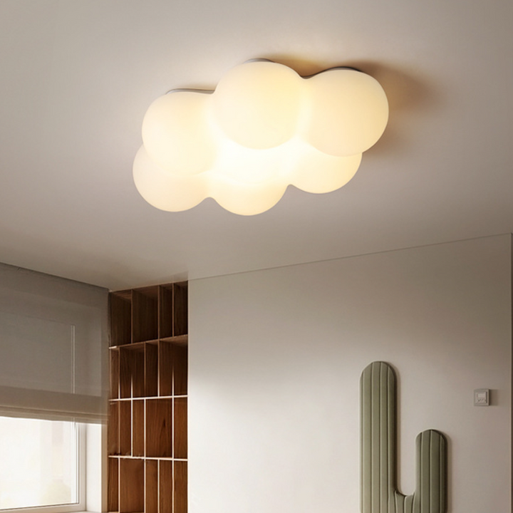 Contemporary Creative PE Iron Cloud-Shaped LED Flush Mount Ceiling Light For Bedroom