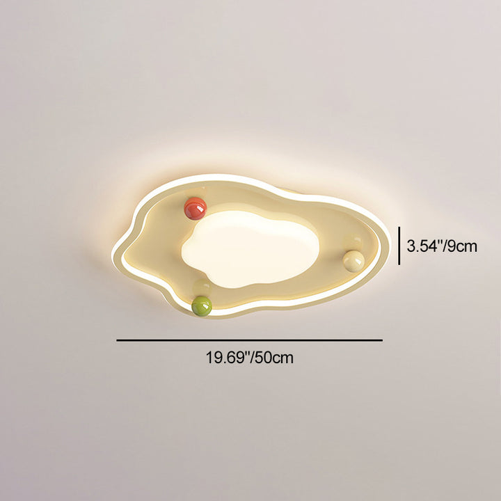 Lustre de plafond LED moderne Art Déco en silicone, aluminium et fer avec globe crémeux pour chambre 