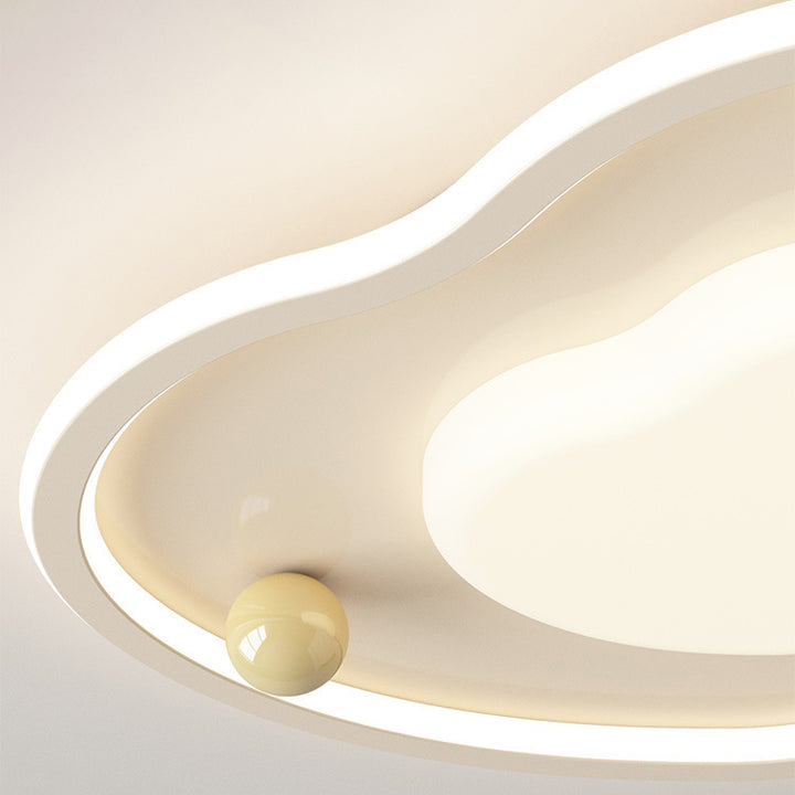 Lustre de plafond LED moderne Art Déco en silicone, aluminium et fer avec globe crémeux pour chambre 